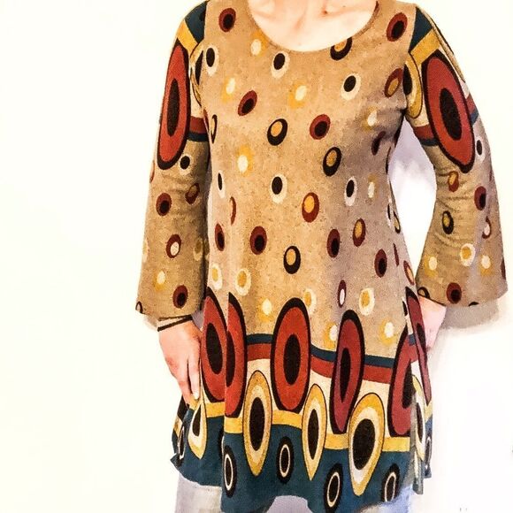 Peacock Soft Knit Top/Mini Dress Sz M - Picture 1 of 8